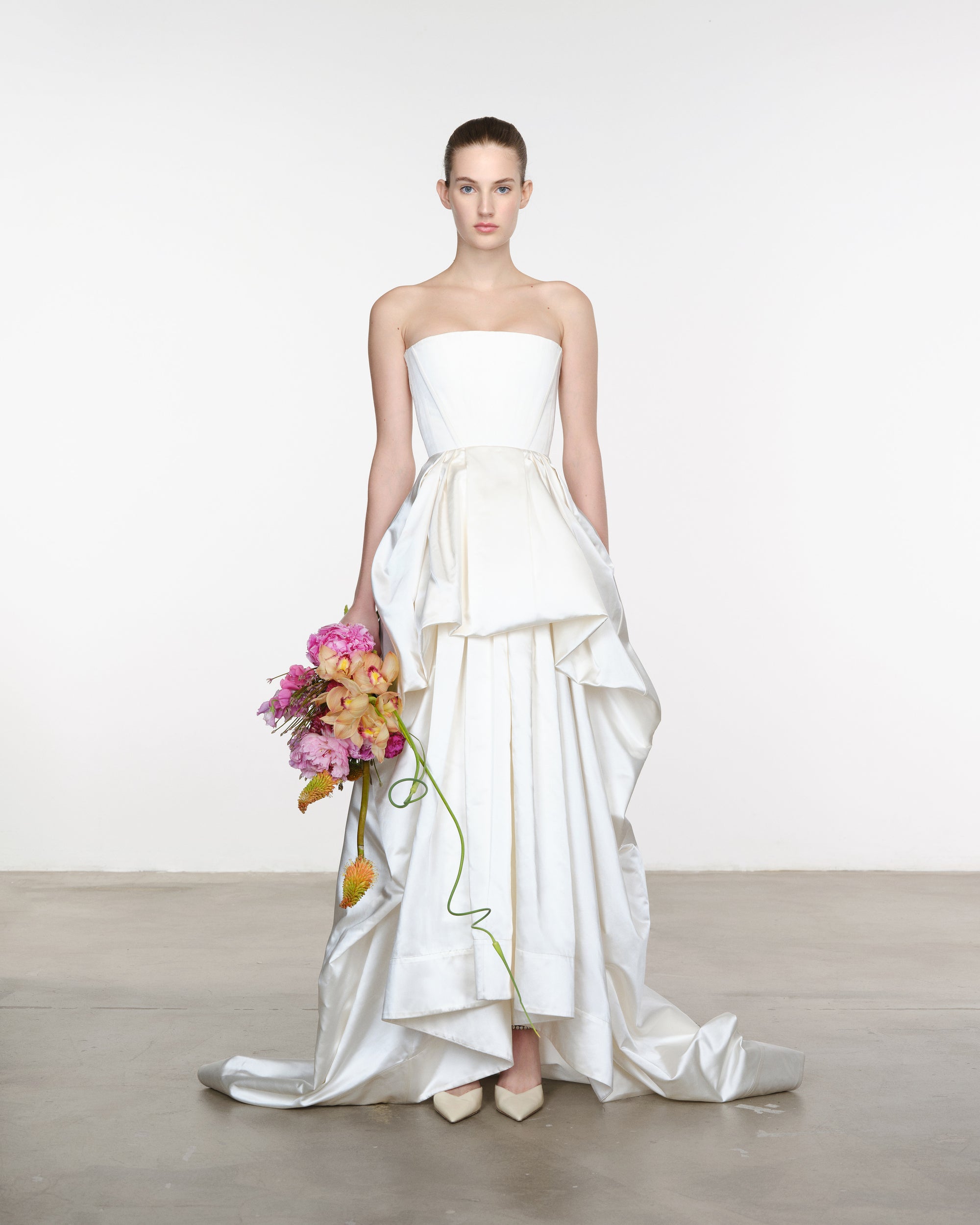 限定!! TADASHI SHOJI プリント Vネック シフォンドレス TADASHI SHOJI シフォンプリントVネック長袖パフロングドレス