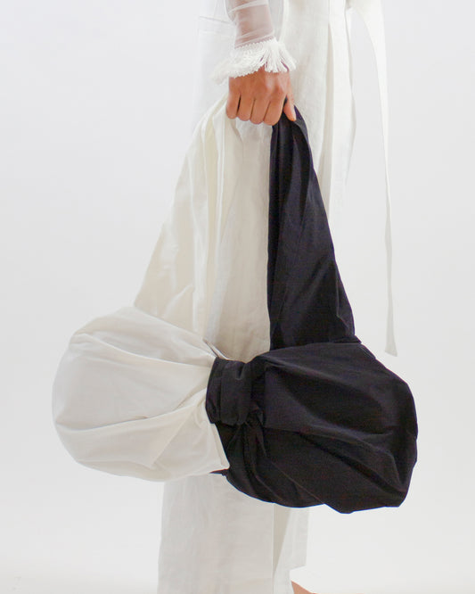 Check Black and White Bow Bag